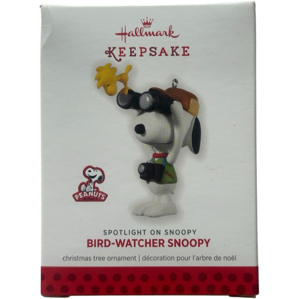 Hallmark Keepsake Snoopy Bird-Watcher Ornament - White, Black, Yellow